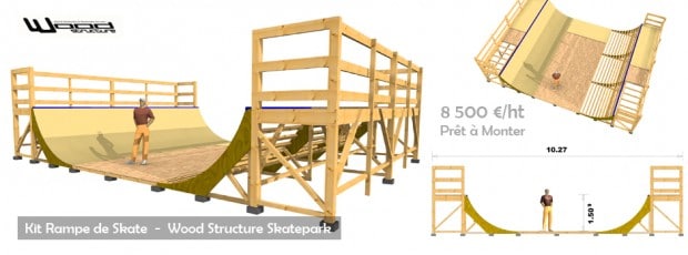 Kit Rampe de Skate Wood Structure