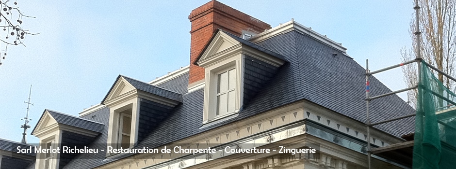 Restauration de Couverture - Zinguerie - Sarl Merlot - Richelieu - France