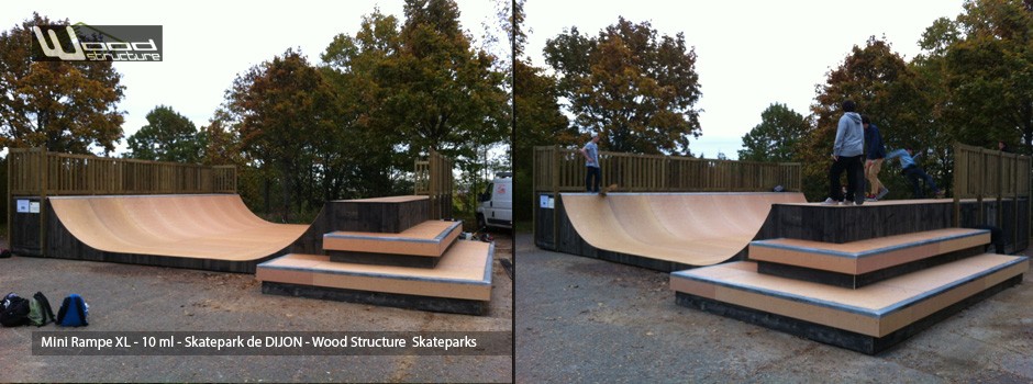 Mini Rampe de Dijon (21) réalisée par Wood Structure Fabricant de Skateparks depuis 1990