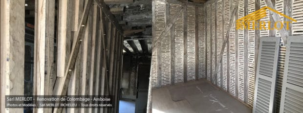 Rénovation de Charpente d'ancien colombage en Chêne - Amboise - Charpente Bois MERLOT - Richelieu 37