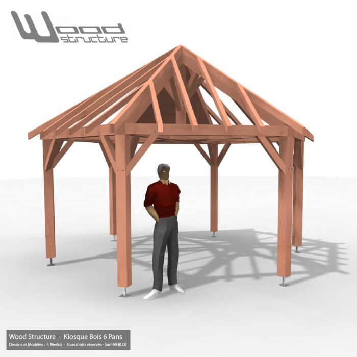 Kiosque Bois 6 Pans 5M – Image 2