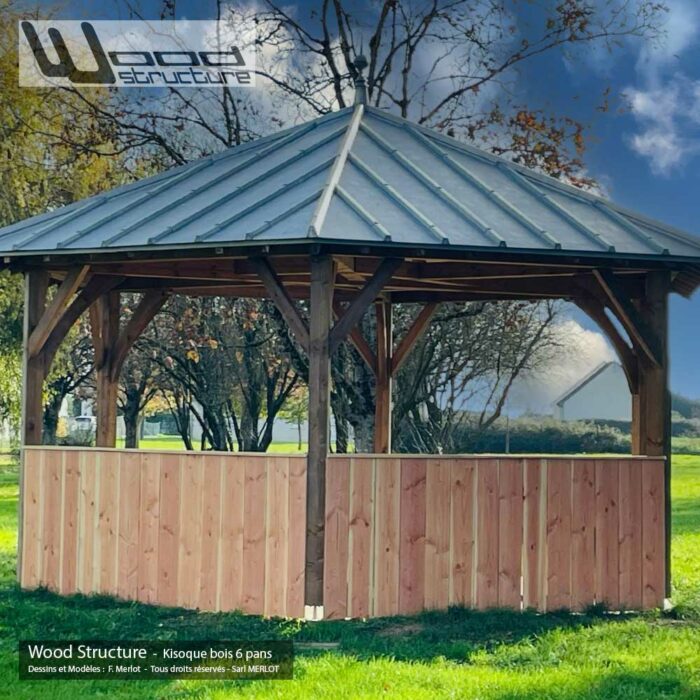 Kiosque Bois 6 Pans 6M – Image 5