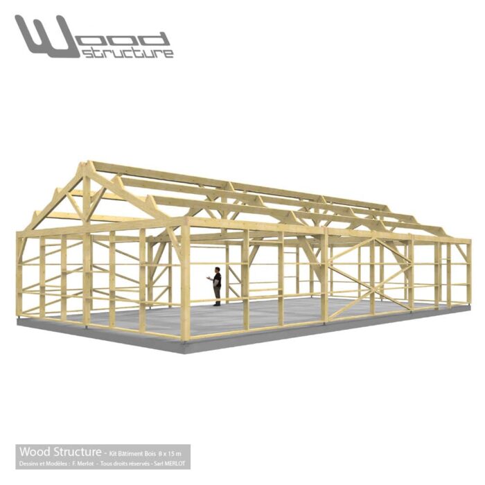Bâtiment Bois 8 x 15 m – Image 3
