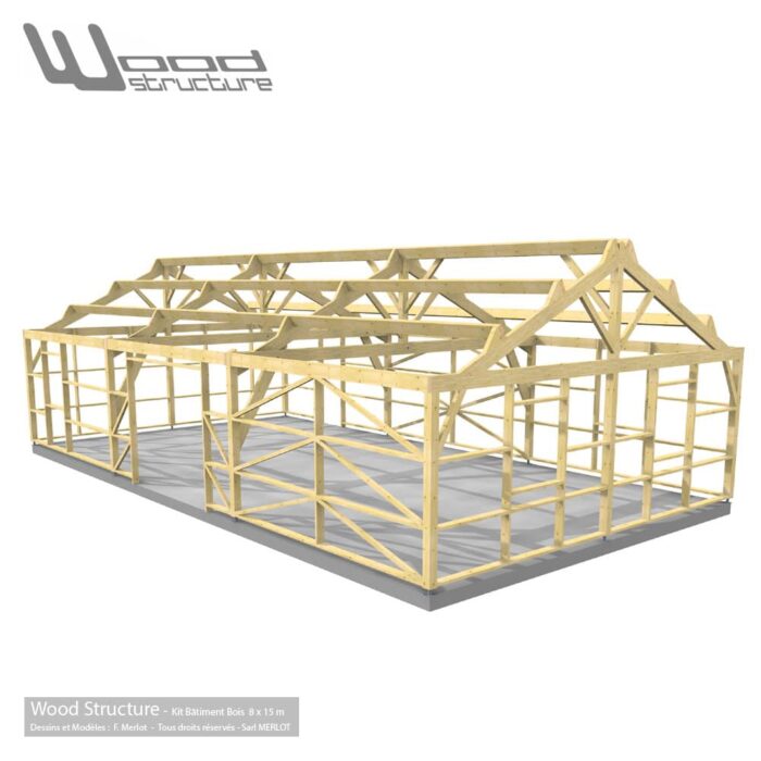 Bâtiment Bois 8 x 15 m – Image 4