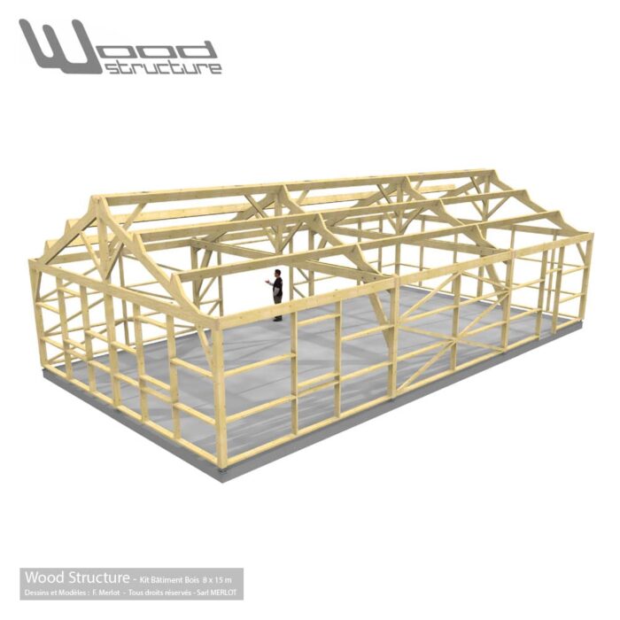 Bâtiment Bois 8 x 15 m – Image 2