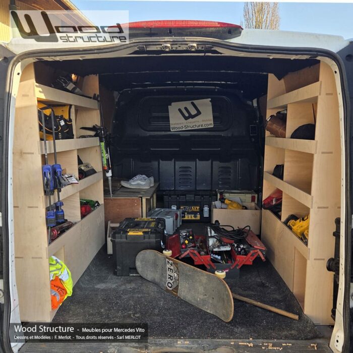 Meuble gauche avec tablettes pour véhicule utilitaire Mercedes Vito – Image 2