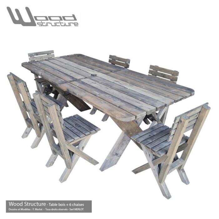 Table de jardin avec chaises "Classic Wood Colors" – Image 3
