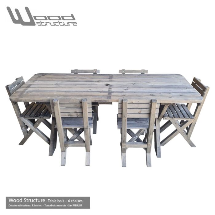 Table de jardin avec chaises "Classic Wood Colors" – Image 9