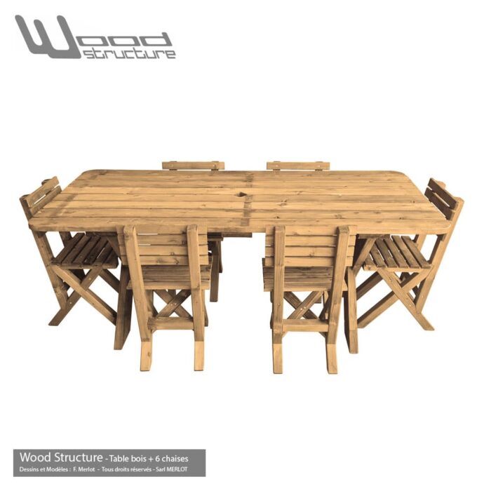 Table de jardin avec chaises "Classic Wood Colors" – Image 7