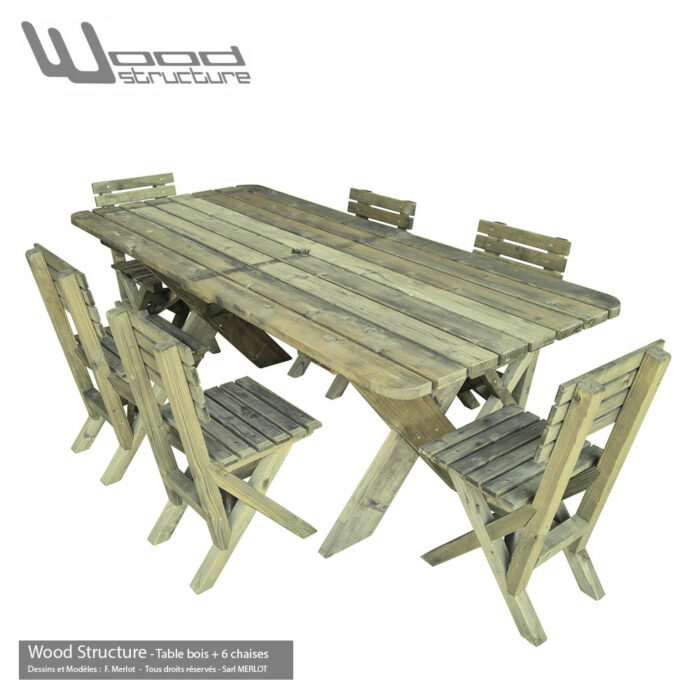 Table de jardin avec chaises "Classic Wood Colors" – Image 5