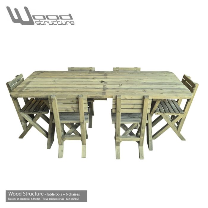 Table de jardin avec chaises "Classic Wood Colors" – Image 8