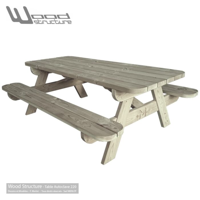 Table pique-nique L Autoclave Marron ou Vert – Image 4