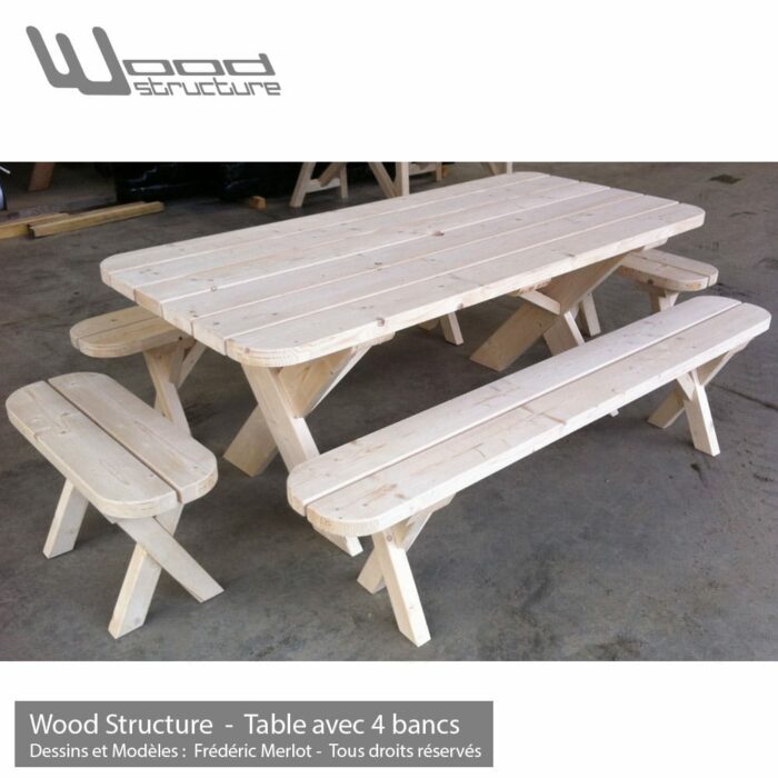 Banc de Table Sapin 200 – Image 7