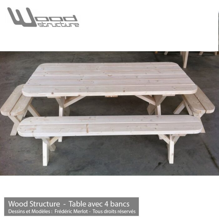 Table pique-nique banc Sapin – Image 3