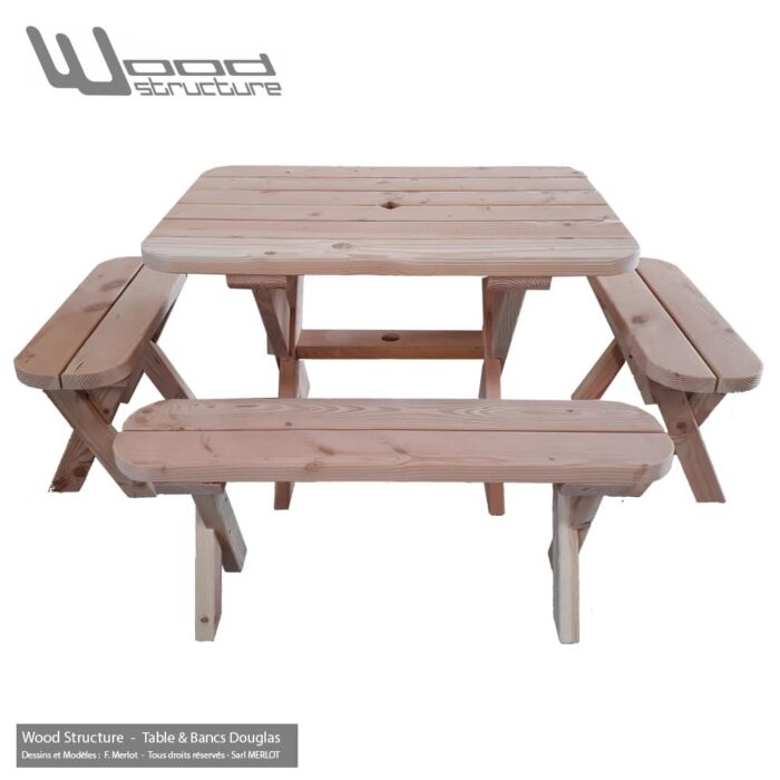 Table avec bancs Douglas 120 – Image 2