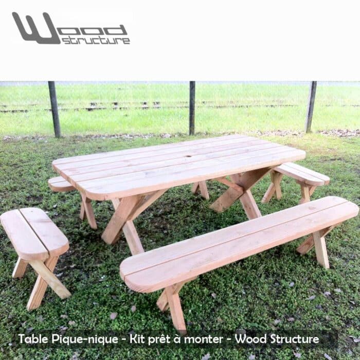 Table avec bancs Douglas – Image 3