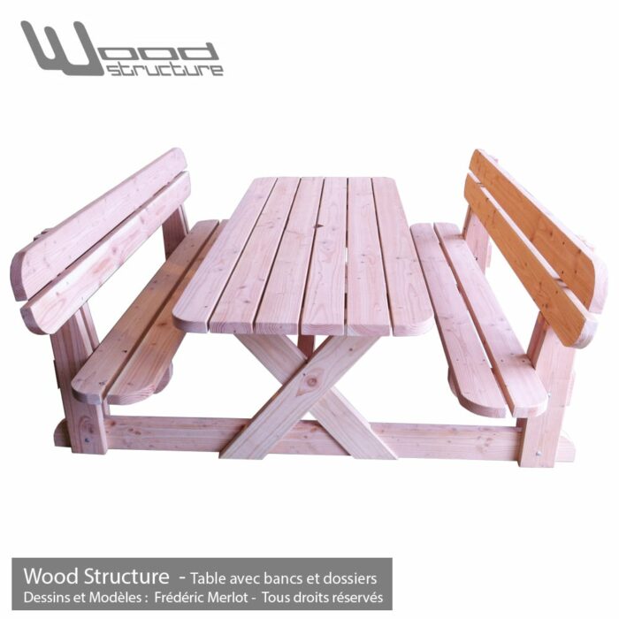 Table avec bancs et dossiers – Image 2