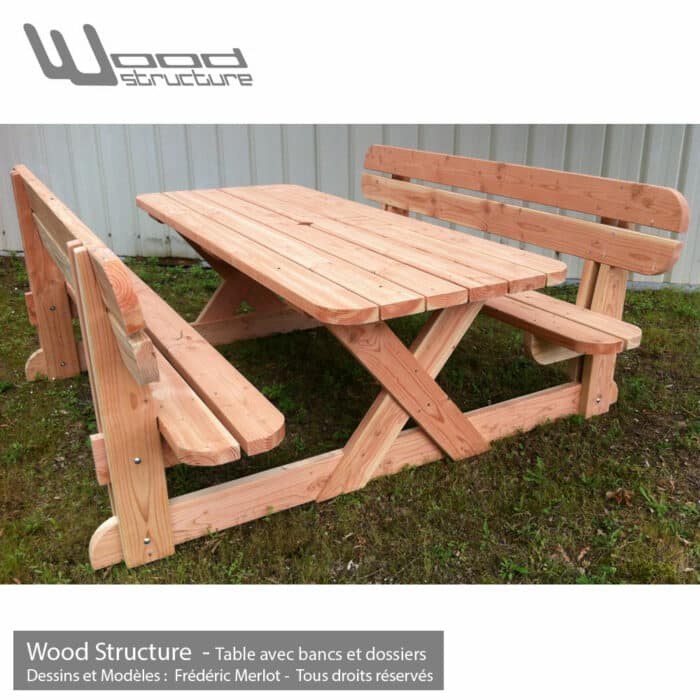 Table avec bancs et dossiers – Image 3