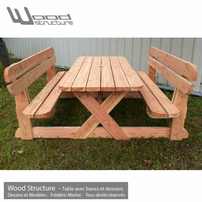 Table avec bancs et dossiers – Image 4
